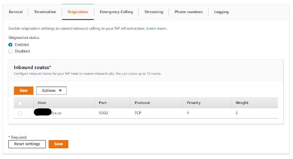 AWS Chime Origination
