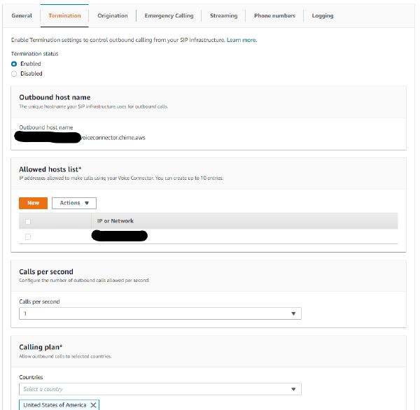 AWS Chime Termination